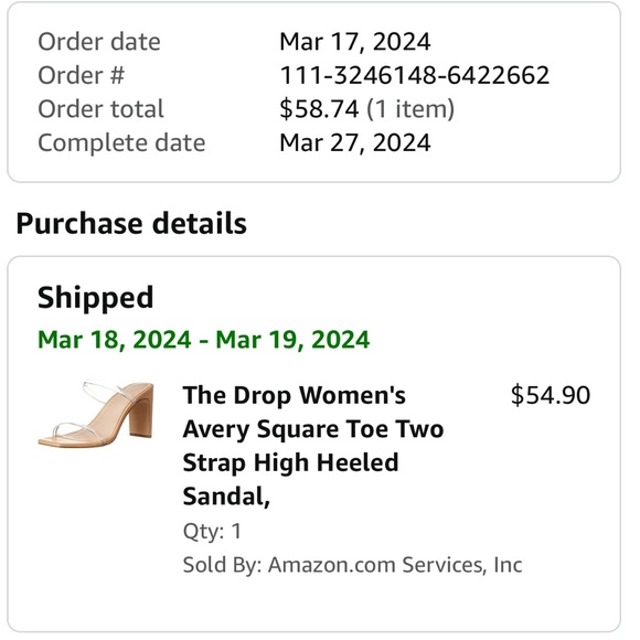 Women's Avery Clear Square Toe Two Strap High Heeled Sandal Size 11 - Picture 6 of 6